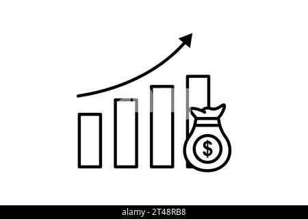 icône croissance. icône liée aux investissements et aux concepts financiers. Style d'icône de ligne. Conception vectorielle simple modifiable Illustration de Vecteur