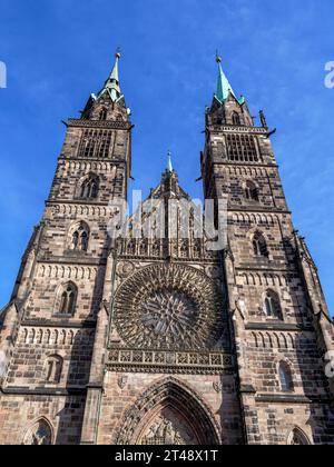 St. Lorenz, Église de Lorenz à Nuremberg, moyenne-Franconie, Bavière, Allemagne, Europe Banque D'Images