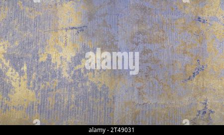 Peintes en bleu metal rusted arrière-plan. Metal texture rouille. Métal de l'érosion. Rayé et sale à l'extérieur sur du métal rouillé texture mur. Banque D'Images
