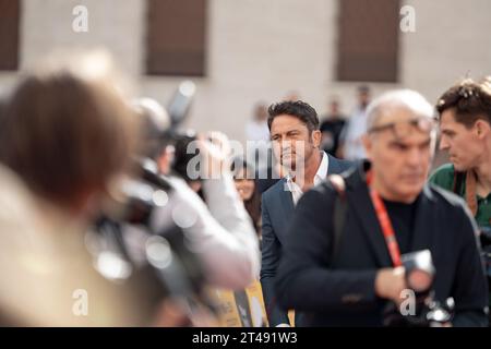 Rome, Italie. 29 octobre 2023. ROME, ITALIE - OCTOBRE 29 : Gerard Butler assiste à un tapis rouge à la 21e Alice Nella Citta lors du 18e Festival du film de Rome le 29 octobre 2023 à Rome, Italie (photo de Luca Carlino/NurPhoto) crédit : NurPhoto SRL/Alamy Live News Banque D'Images