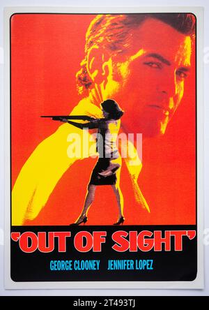 Couverture d'informations publicitaires pour le film Out of Sight, sorti en 1998 Banque D'Images