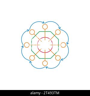 vecteur de symbole de flèches de mouvement de cercle d'objet atome Illustration de Vecteur