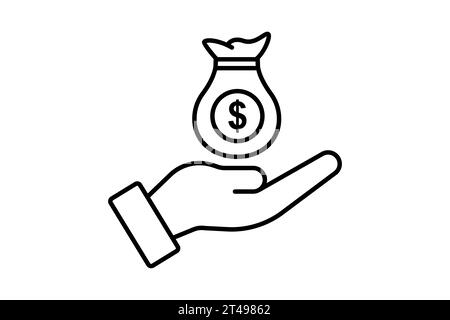 icône majuscule. icône liée aux investissements et aux concepts financiers. Style d'icône de ligne. Conception vectorielle simple modifiable Illustration de Vecteur