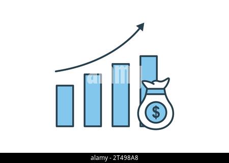 icône croissance. icône liée aux investissements et aux concepts financiers. Style d'icône de ligne plate. Conception vectorielle simple modifiable Illustration de Vecteur