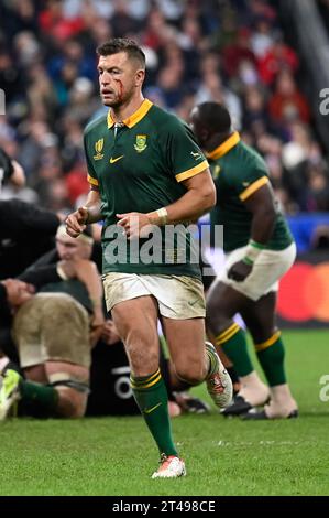 Saint Denis, France. 28 octobre 2023. Julien Mattia/le Pictorium - Afrique du Sud - Nouvelle-Zélande coupe du monde de Rugby - 28/10/2023 - France/Seine-Saint-Denis/Saint-Denis - Handre Pollard lors de la finale de la coupe du monde de Rugby 2023 entre l'Afrique du Sud et la Nouvelle-Zélande, au Stade de France, le 27 octobre 2023. Crédit : LE PICTORIUM/Alamy Live News Banque D'Images