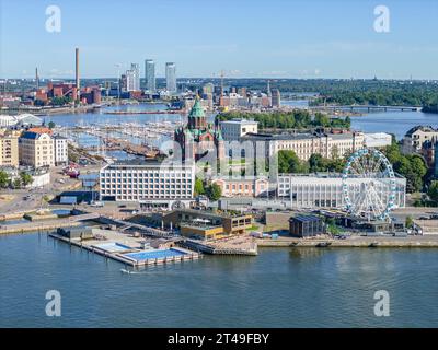 Photo aérienne du front de mer d'Helsinki Banque D'Images