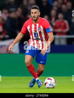 Madrid, Espagne. 08 octobre 2023. Koke Resurreccion de l'Atletico de Madrid lors du match de la Liga entre l'Atletico de Madrid et la Real Sociedad a joué au Civitas Metropolitano Stadium le 8 octobre à Madrid, Espagne. (Photo de Cesar Cebolla/PRESSINPHOTO) crédit : PRESSINPHOTO SPORTS AGENCY/Alamy Live News Banque D'Images