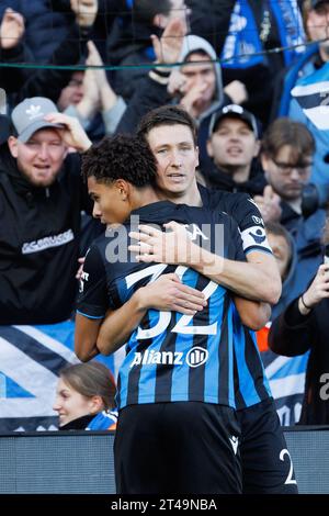 Bruges, Belgique. 29 octobre 2023. Hans Vanaken du Club célèbre après avoir marqué lors d'un match de football entre le Club Brugge et le Royal Antwerp FC, dimanche 29 octobre 2023 à Brugge, le jour 12 de la saison 2023-2024 de la Jupiler Pro League première division du championnat belge. BELGA PHOTO KURT DESPLENTER crédit : Belga News Agency/Alamy Live News Banque D'Images