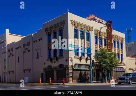 Théâtre Kimo le long de la route 66 à Albuquerque, Nouveau-Mexique, États-Unis [pas d'autorisation de l'établissement ; licence éditoriale uniquement] Banque D'Images