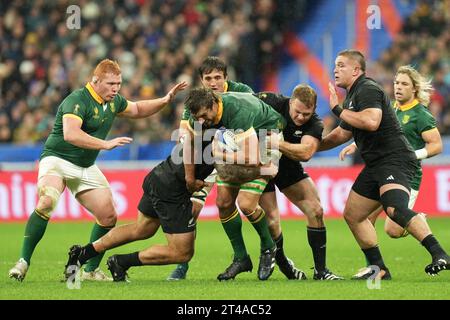 L'Africain Eben Etzebeth lors du match de finale de la coupe du monde de Rugby 2023 entre la Nouvelle-Zélande et l'Afrique du Sud au Stade de France à Saint-Denis, le 28 octobre 2023. Crédit : PRESSE EXTRÊME-ORIENT/AFLO/Alamy Live News Banque D'Images