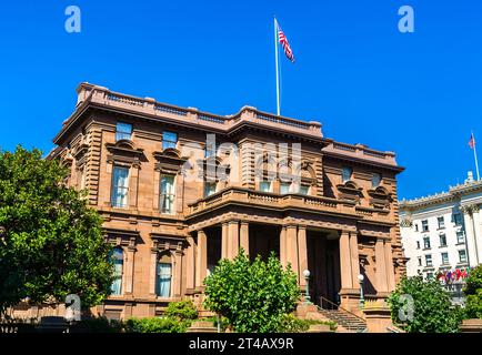 James C. Flood Mansion, un bâtiment historique sur Nob Hill à San Francisco - Californie, États-Unis Banque D'Images