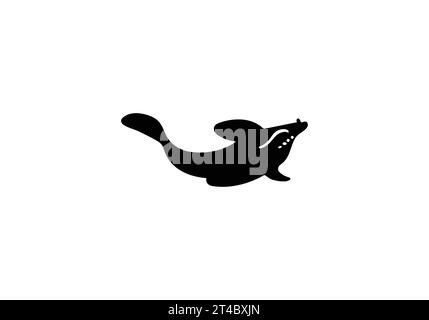 Banjo Catfish dessin d'illustration d'icône de style minimal Illustration de Vecteur