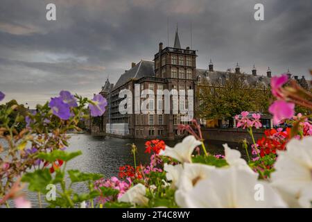 Palais Binnenhof à la Haye, près du canal Hohvijfer. Pays-Bas - bâtiments du Parlement néerlandais. Banque D'Images