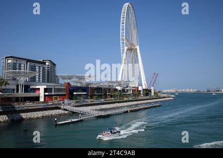 Émirats arabes Unis, Dubaï, 8 décembre 2018. Grande roue AIN DUBAI en construction, la plus haute roue géante d'observation, située sur Blue Waters Island. Banque D'Images