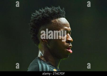 Vinicius JR lors de la Ligue des Champions UEFA 2023/2024, Groupe C, match de football entre Braga et Real Madrid le 24 octobre 2023 à l'Estadio de Braga à Braga, Portugal - photo Jose Salgueiro / SPP RICHARD CALLIS (Jose Salgueiro / SPP) Banque D'Images