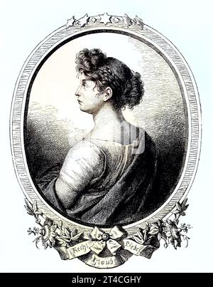 Herzogin Louise von Mecklenburg-Strelitz, Luise Auguste Wilhelmine Amalie, 10. März 1776 - 19. Juli 1810, Reproduktion eines Holzschnitts aus dem Jahr 1880, verbessert numérique / Duchesse Louise de Mecklembourg-Strelitz, Luise Auguste Wilhelmine Amalie, 10 mars 1776 - 19 juillet 1810, reproduction d'une gravure sur bois de l'année 1880, numérique améliorée Banque D'Images