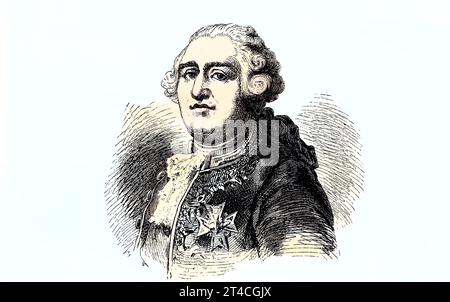 Ludwig XVI., 23. Août 1754 - 21. Janvier 1793, geboren als Louis-Auguste, war während der Französischen Revolution auch als Louis Capet bekannt, Reproduktion eines Holzschnitts aus dem Jahr 1880, verbessert numérique / Louis XVI, 23 août 1754 - 21 janvier 1793, né Louis-Auguste, était également connu sous le nom de Louis Capet pendant la Révolution française, reproduction d'une gravure sur bois de l'année 1880, numérique améliorée Banque D'Images