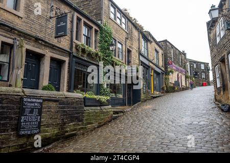 Haworth, 24 octobre 2023 : The High Street Banque D'Images