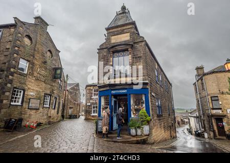 Haworth, 24 octobre 2023 : The High Street Banque D'Images