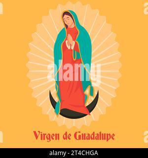 Vector Flat design Virgen de Guadalupe illustration Illustration de Vecteur