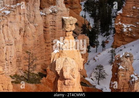 Thor's Hammer, un hoodoo en pierre de boue sous Sunset point dans le parc national de Bryce Canyon dans l'Utah. Banque D'Images