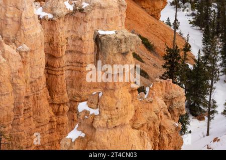 Thor's Hammer, un hoodoo en pierre de boue sous Sunset point dans le parc national de Bryce Canyon dans l'Utah. Banque D'Images