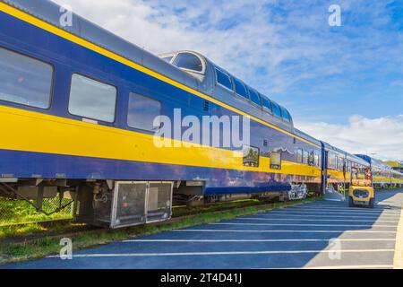 Alaska Railroad Depot dans Seward, Alaska. Banque D'Images