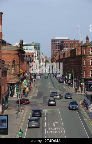 Deansgate à Manchester. Banque D'Images