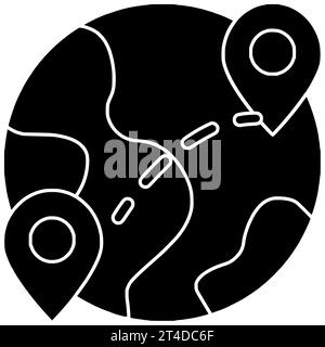 géologie noir boussole silhouette cartographie illustration carte icône géographie logo emplacement direction terre topographie voyage globe terre monde continent science Banque D'Images