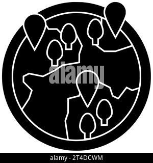 géologie noir boussole silhouette cartographie illustration carte icône géographie logo emplacement direction terre topographie voyage globe terre monde continent science Banque D'Images