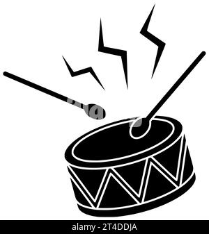 jouer noir bongo silhouette carnaval illustration tribale icône gobelet logo rythme cuir batteur basse festival mélodie culture brésilienne africaine en bois Banque D'Images