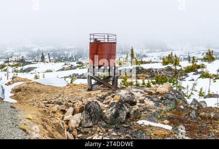 White Pass et Yukon route (WP&YR) le trajet en train de Skagway, en Alaska, à Fraser, en Colombie-Britannique, tire parti de cet incroyable exploit technique. Banque D'Images