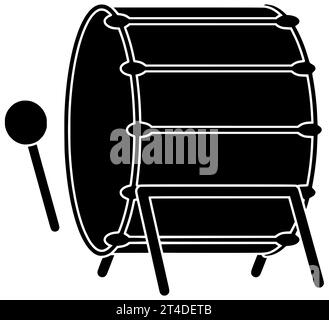 jouer noir bongo silhouette carnaval illustration tribale icône gobelet logo rythme cuir batteur basse festival mélodie culture brésilienne africaine en bois Banque D'Images