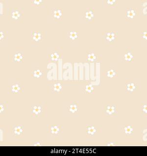 joli motif de marguerite sur un fond beige. style naïf pour l'impression sur des textiles pour enfants, pyjamas, couvertures, couches, sacs à dos Banque D'Images