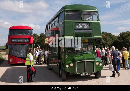 Imberbus, Londres transport routemaster bus Warminster à Imber et au-delà de 2017 jours ouvrables Wiltshire UK royaume-uni angleterre Banque D'Images