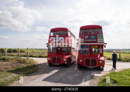 Imberbus, Londres transport routemaster bus Warminster à Imber et au-delà de 2017 jours ouvrables Wiltshire UK royaume-uni angleterre Banque D'Images