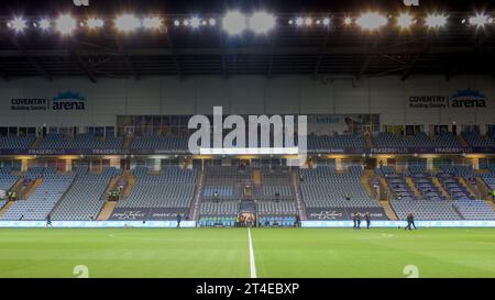 Coventry, Royaume-Uni. 30 octobre 2023. Vue générale du terrain lors du match EFL Sky Bet Championship entre Coventry City et West Bromwich Albion au CBS Arena, Coventry, Angleterre, le 30 octobre 2023. Photo de Stuart Leggett. Usage éditorial uniquement, licence requise pour un usage commercial. Aucune utilisation dans les Paris, les jeux ou les publications d'un seul club/ligue/joueur. Crédit : UK Sports pics Ltd/Alamy Live News Banque D'Images