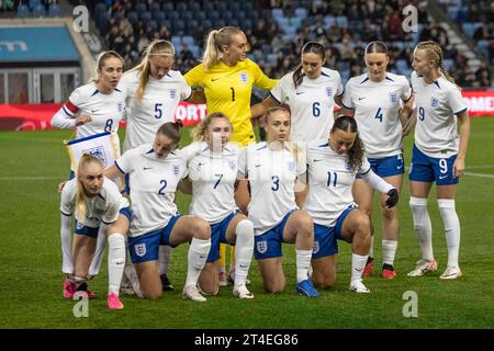 Manchester le lundi 30 octobre 2023. Équipe d'Angleterre lors du match amical international entre l'Angleterre féminine de moins de 23 ans et le Portugal à l'Academy Stadium, Manchester le lundi 30 octobre 2023. (Photo : Mike Morese | MI News) crédit : MI News & Sport / Alamy Live News Banque D'Images