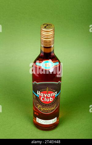 Bouteille de Cuban Havana Club Especial Rhum Banque D'Images