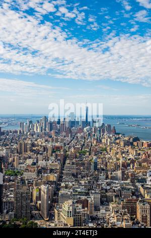 Vue aérienne de la spectaculaire ville de New York Banque D'Images