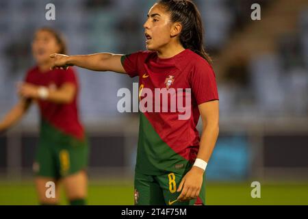 Manchester le lundi 30 octobre 2023. Leticia Almeida #8 gesticule lors du match amical international entre l'Angleterre féminine de moins de 23 ans et le Portugal à l'Academy Stadium, Manchester le lundi 30 octobre 2023. (Photo : Mike Morese | MI News) crédit : MI News & Sport / Alamy Live News Banque D'Images