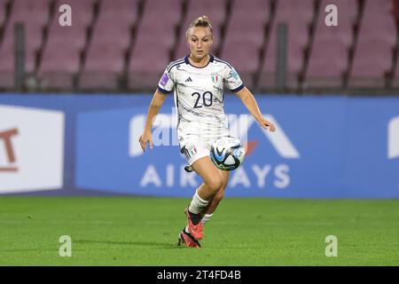 Salerne, Italie. 27 octobre 2023. Giada Greggi d'Italie lors du match de la Ligue des nations féminine de l'UEFA au Stadio Arechi, Salerne. Le crédit photo devrait se lire : Jonathan Moscrop/Sportimage crédit : Sportimage Ltd/Alamy Live News Banque D'Images