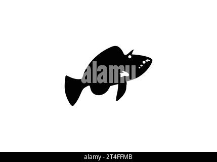 Style minimaliste style australien Flathead Perch icône illustration Illustration de Vecteur