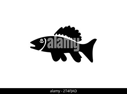 Style minimaliste style australien Flathead Perch icône illustration Illustration de Vecteur