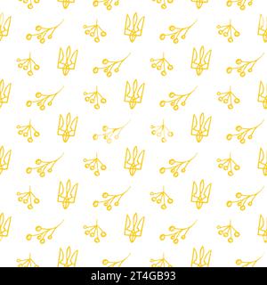 Ukraine Trident Seamless Pattern Illustration de Vecteur