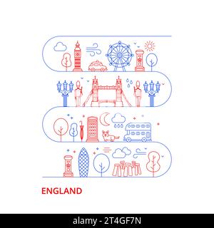 Angleterre Londres Line Art City Illustration de Vecteur
