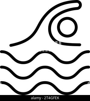 Icône plate piscine. Symbole simple de contour de haute qualité de l'eau pour la conception Web ou l'application mobile. Signe de ligne de natation pour logo de conception, carte de visite. Illustration de Vecteur