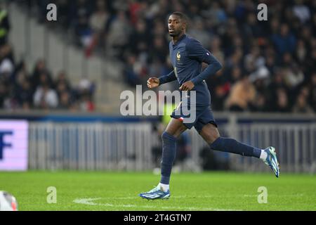 Ousmane Dembele (11) de France photographié lors d'un match de football entre les équipes nationales de France et d'Écosse en match amical, le 17 octobre 2023 à Lille, France. (Photo de David Catry / Sportpix) Banque D'Images