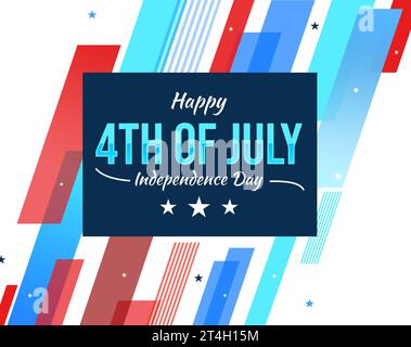 Joyeux 4 juillet Independence Day fond d'écran avec typographie et formes colorées en toile de fond Banque D'Images
