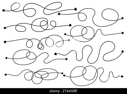 9 manière complexe et simple du début à la fin, grand ensemble d'illustrations vectorielles. Simplification du chaos, résolution de problèmes et concept de solution d'affaires, p Illustration de Vecteur